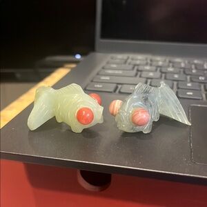 Vintage Fish Figurines with Red Eyes